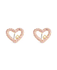 Coach Faux Stone Signature Pave Heart Stud Boxed Earrings