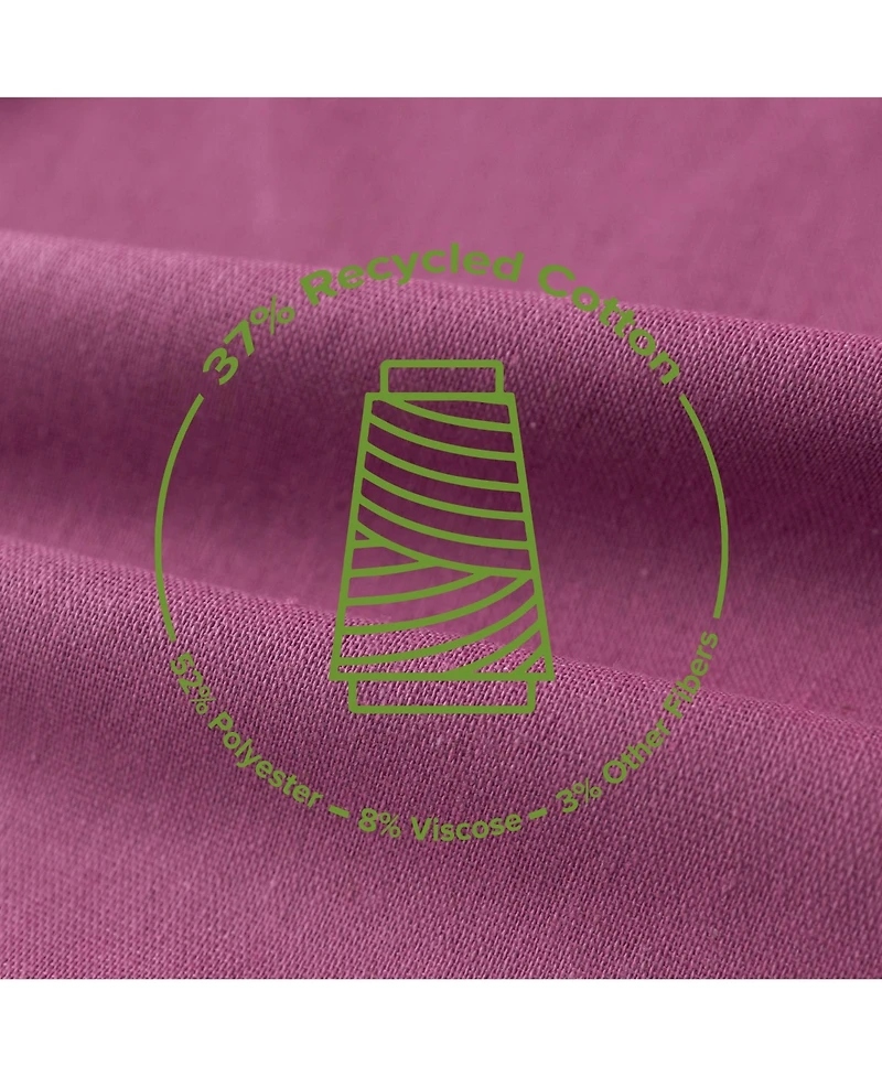 Awesome Home Recycled Cotton Blend Ruffle Tie Top Curtains Pair, Bleached Mauve, 52"×84"