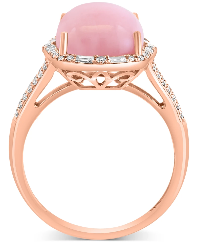 Effy Pink Opal (4-1/2 ct. t.w.) & Diamond (1/4 ct. t.w.) Statement Ring in 14k Rose Gold