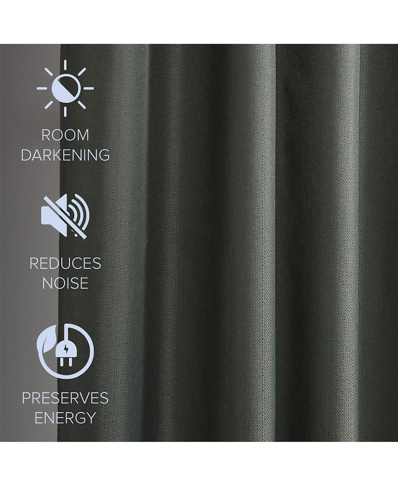 Textured Blackout Grommet Curtains Pair(2 panels
