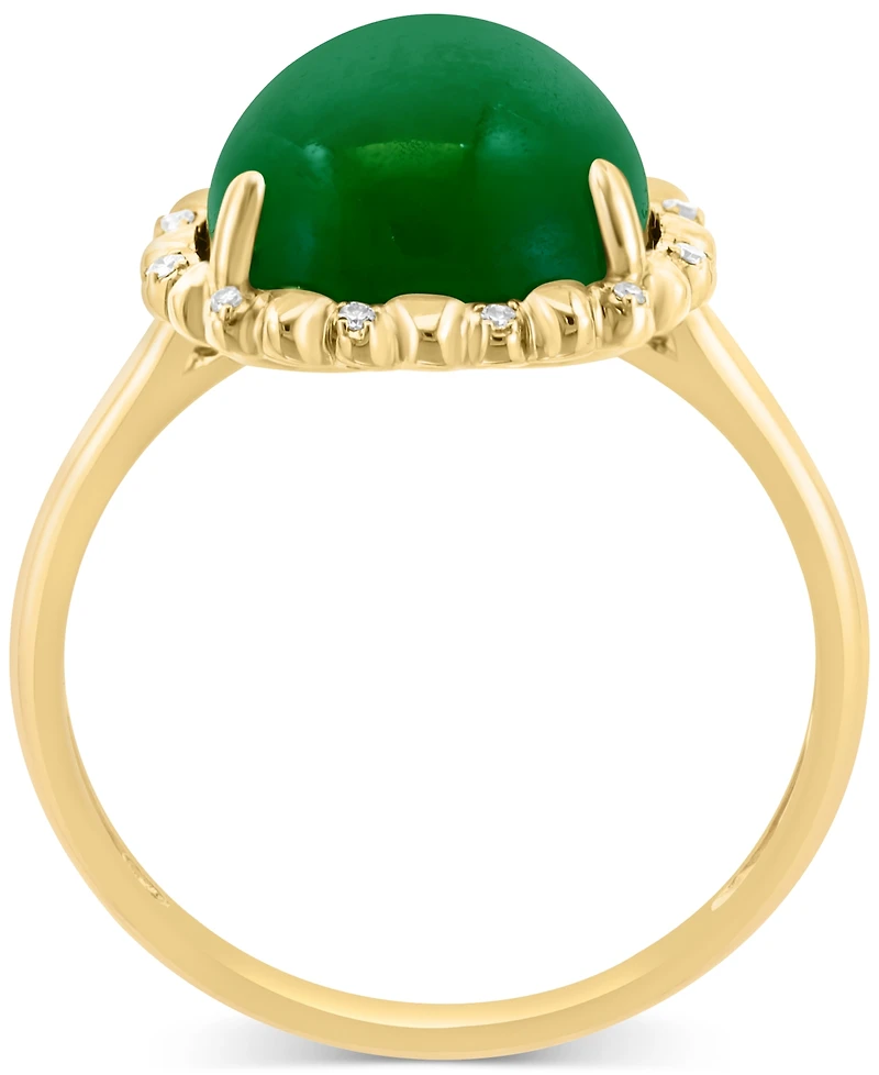 Effy Pear-Shape Dyed Jade (6-1/2 ct. t.w.) & Diamond (1/20 ct. t.w.) Statement Ring in 14k Yellow Gold