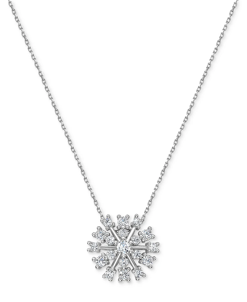 Diamond Starburst 18" Pendant Necklace (1/2 ct. t.w.) in Sterling Silver