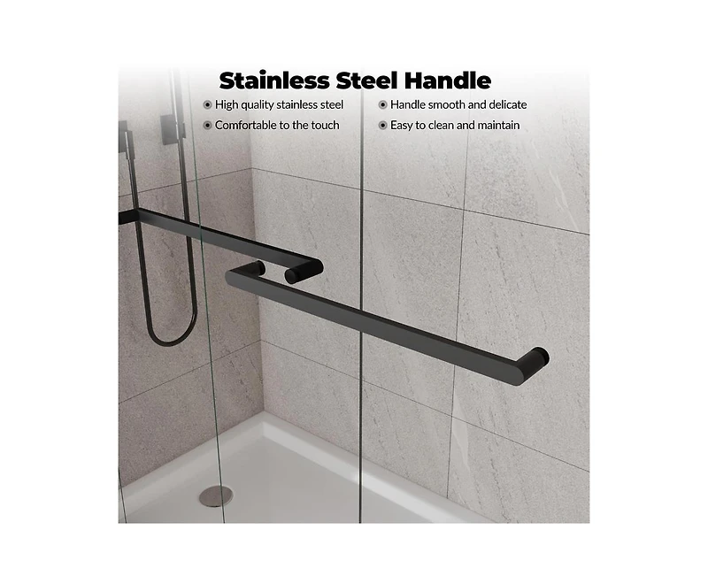 gaomon Frameless Sliding Shower Door,56-60" W x 72" H Double Sliding Shower Door, 5/16" (8mm) Thick Sgcc Tempered Glass