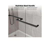 gaomon Frameless Sliding Shower Door,56-60" W x 72" H Double Sliding Shower Door, 5/16" (8mm) Thick Sgcc Tempered Glass