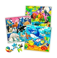 Quokka 28 Pieces Wooden Toddlers Puzzles for Ages 3-5 – Animal Toys