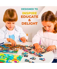 Quokka 28 Pieces Wooden Toddlers Puzzles for Ages 3-5 – Animal Toys