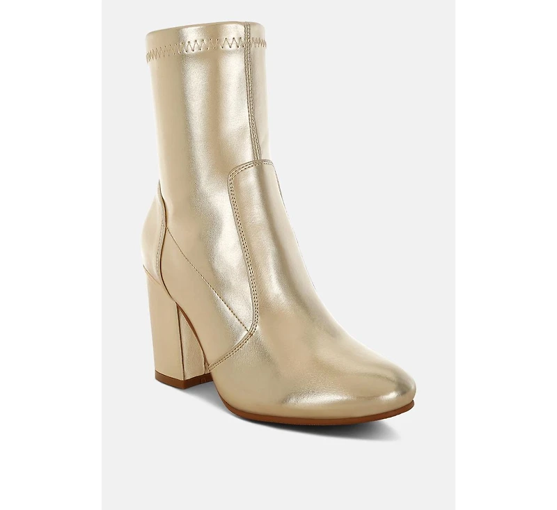 Tirana Metallic Pleather Sock Boots Women