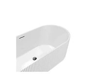 gaomon 67"Acrylic Freestanding Bathtub, V Shape Freestanding Soaking Acrylic Bathtub, Unique Pleated Design With Chrome Drain and Classic Slotted Over