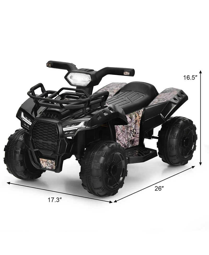 Hongge 6V Kids' Electric Atv Ride-On Quad with Led Lights and MP3 Player