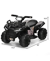 Hongge 6V Kids' Electric Atv Ride-On Quad with Led Lights and MP3 Player