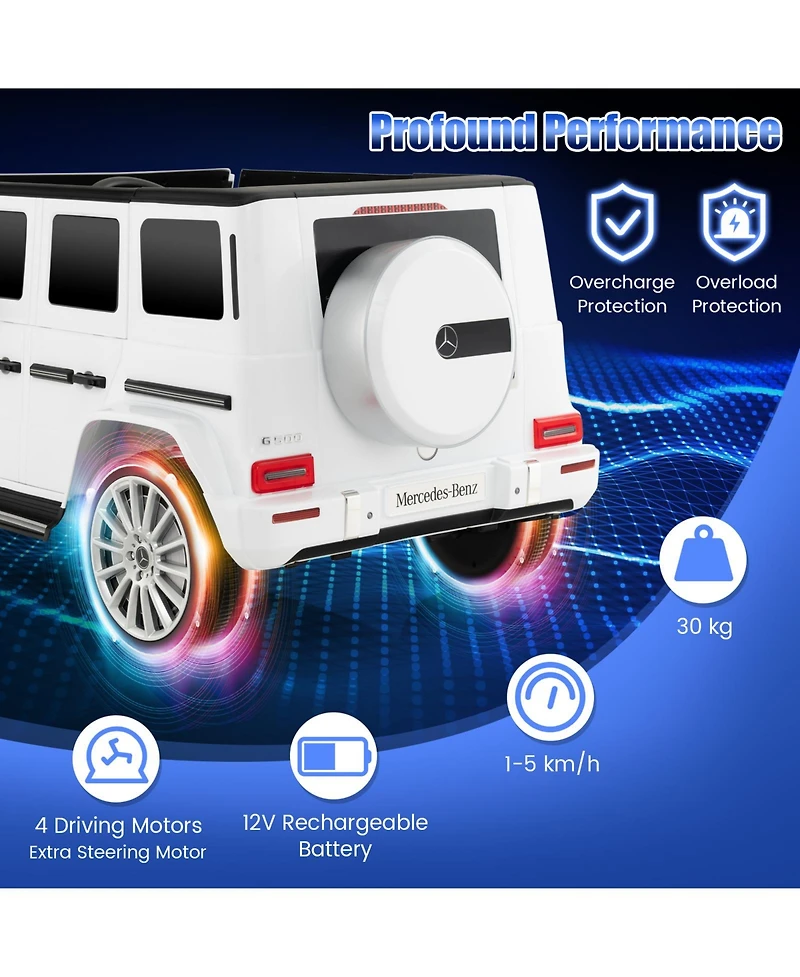 Hongge 12V Battery-Powered Mercedes-Benz G500 Kids Ride-On Car