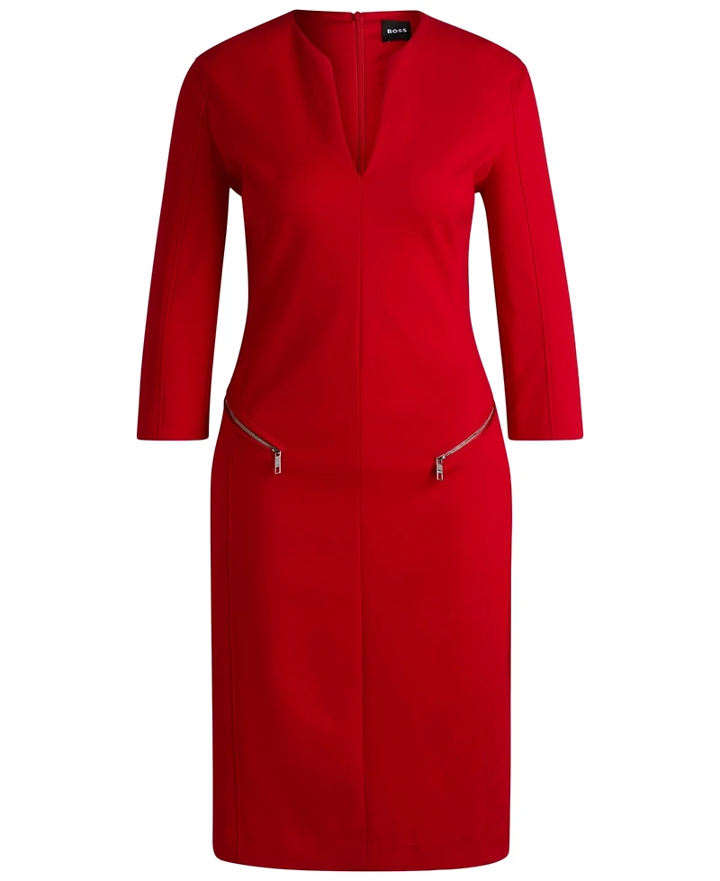 Boss by Hugo Boss Women's Cropped Sleeve V-Neck Dress