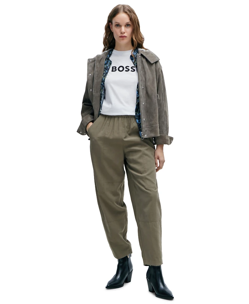 Boss by Hugo Boss Women's Contrast Logo Regular-Fit T-Shirt