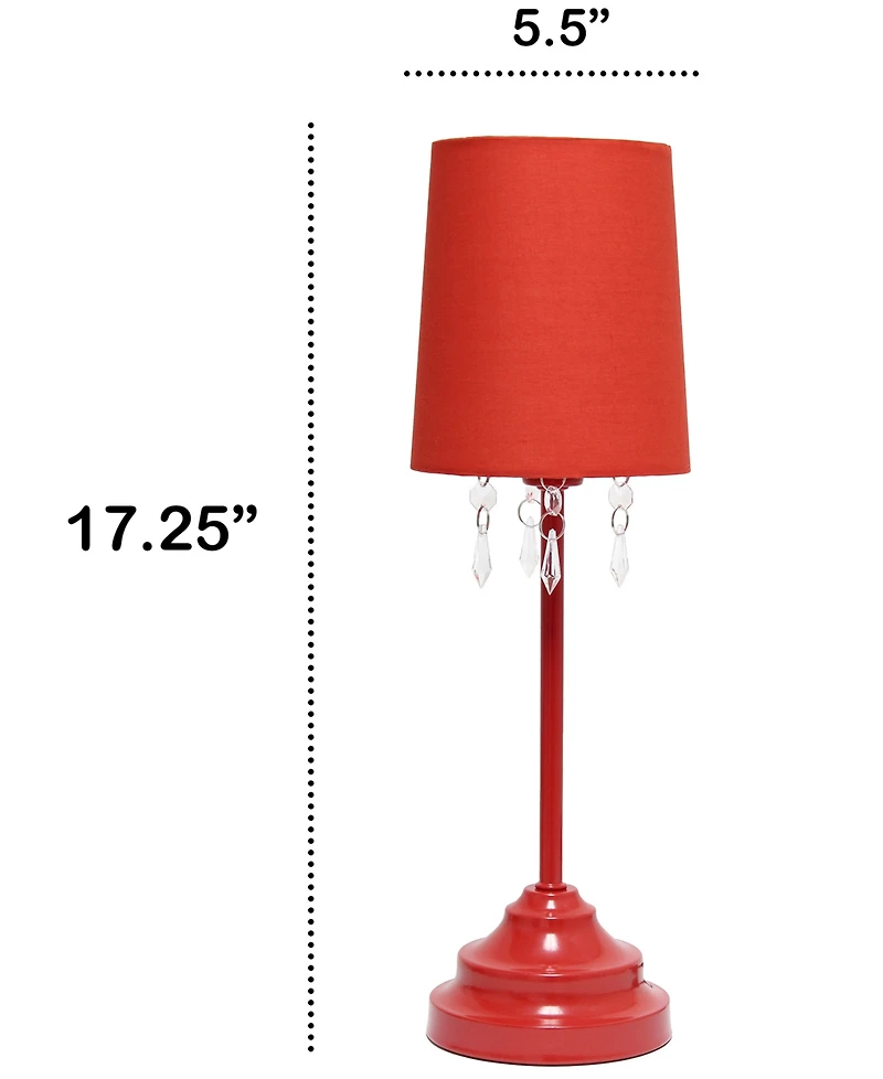 Creekwood Home 17.25" Contemporary Crystal Droplet Table Lamp