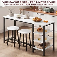 gaomon Bar Table and Stools for 2 with 3 Storage Shelves