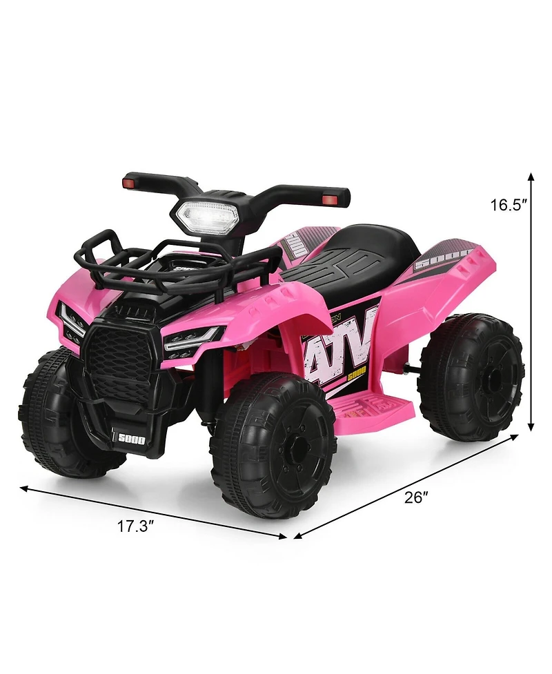 Hongge 6V Kids Atv Quad Electric Ride On Car with Led Light and MP3