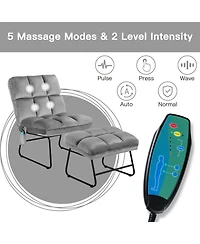 Inolait Velvet Massage Recliners with Ottoman Remote Control and Side Pocket