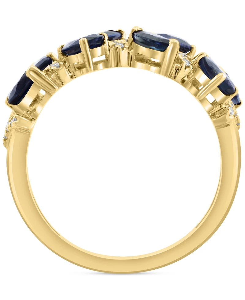 Effy Blue Sapphire (1-3/4 ct. t.w.) & Diamond (1/8 ct. t.w.) Statement Ring in 14k Yellow Gold