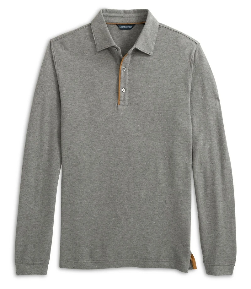 Scott Barber Men's Cotton/Wool Pique Polo