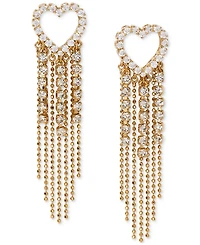 Ajoa by Nadri 18k Gold-Plated Cubic Zirconia Heart & Chain Fringe Drop Earrings