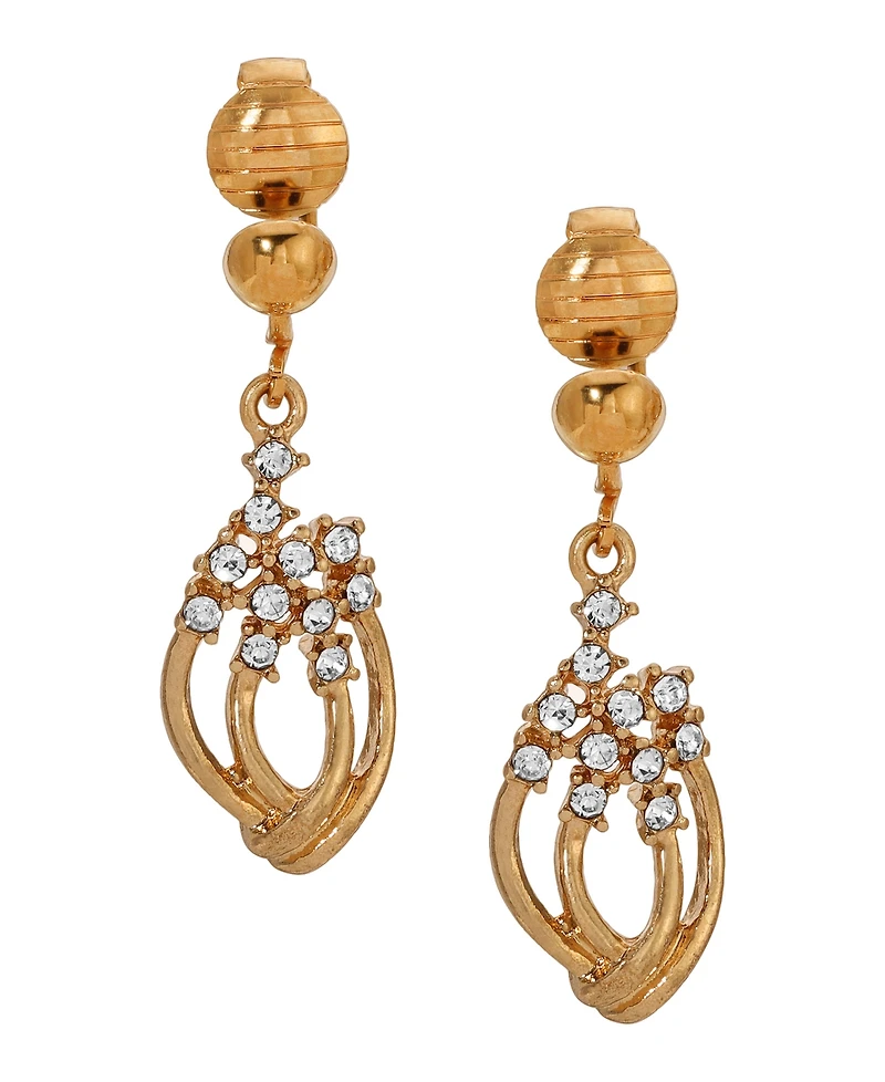 2028 Crystal Vintage Drop Clip Earrings