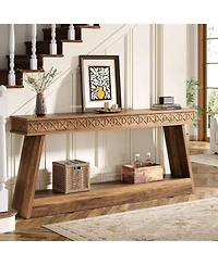 Tribesigns Farmhouse Entryway Table, 70.87-Inch Console Table with Storage, Wood Sofa Table Behind The Couch, Industrial Hallway Accent Table
