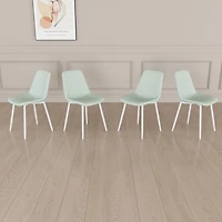 Streamdale Modern Linen Dining Chairs (Set of 4, Light Green)