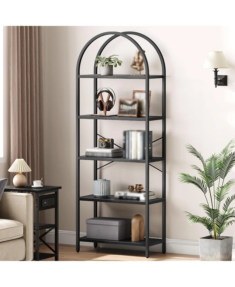 gaomon Arched Bookshelf, 5-Tier Open Bookshelf