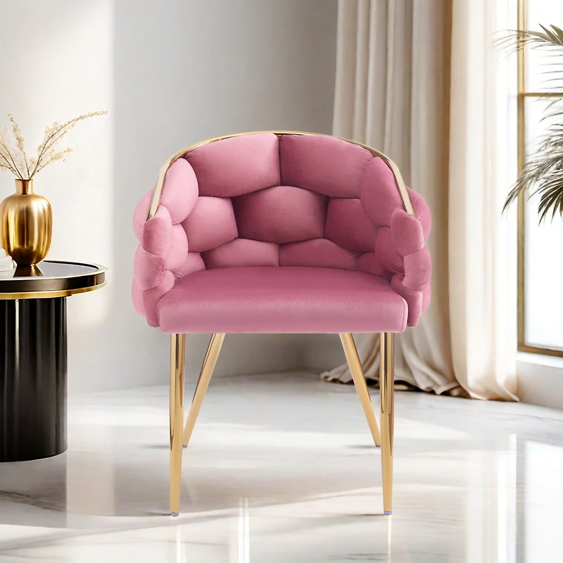 Streamdale Gold-Leg Velvet Accent Chair