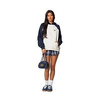 Edikted Womens Raglan Bow Oversized Hoodie