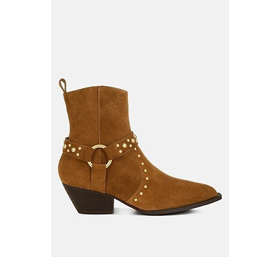 Rodeo Studded Suede Ankle Boots