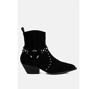 Rodeo Studded Suede Ankle Boots