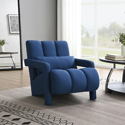 Streamdale Modern Linen Accent Chair with Pillow