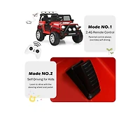 Sugift 12V Kids Remote Control Electric Ride On Truck Car with Lights and Music -Red