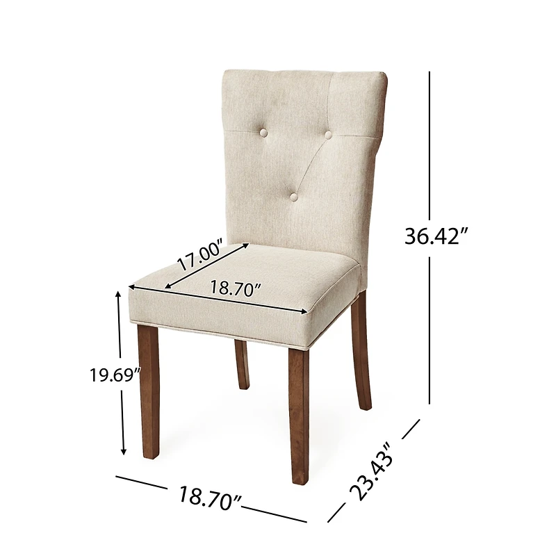 Streamdale Upholstered Dining Chairs (Cream, Set of 2)