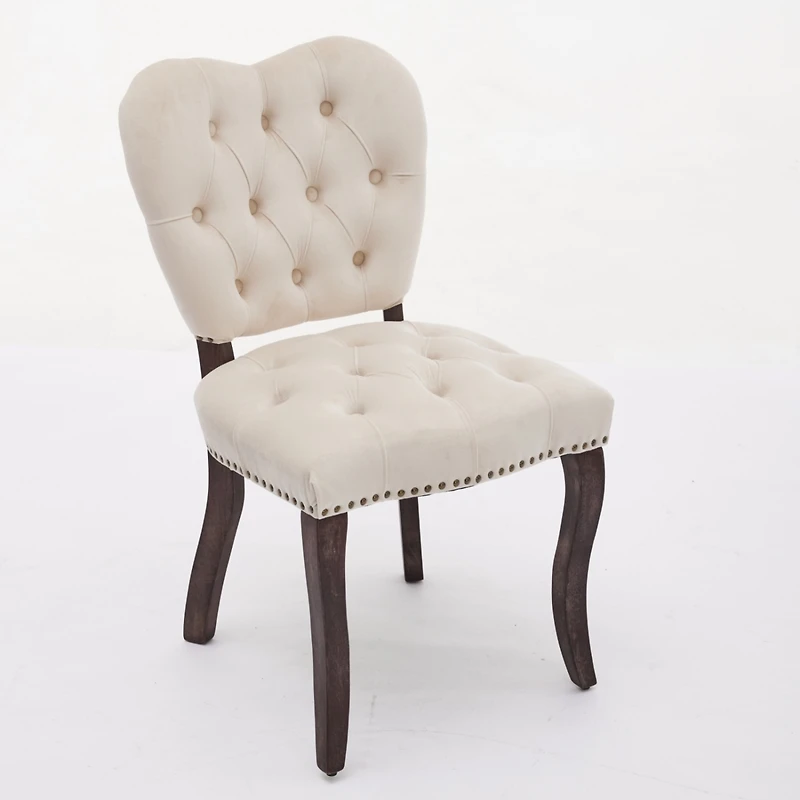 Streamdale Vintage Upholstered Dining Chair, Set of 2, Beige