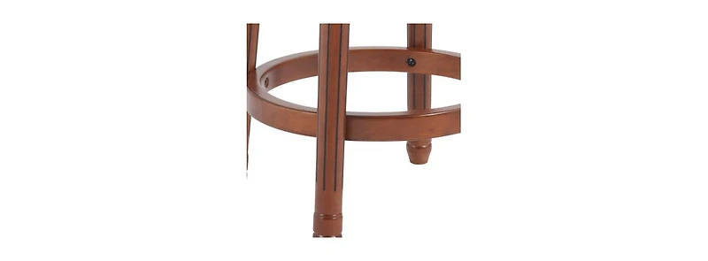 Streamdale Furniture Seat height 26" Cow top Leather Wooden Bar Stools, 360 Degree Swivel Bar Height Chair with Backs for Home Kitchen Counter(bl