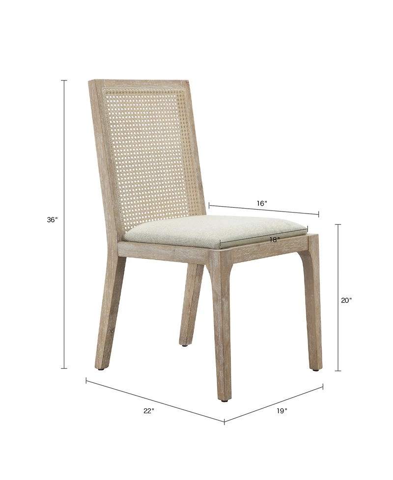 Madison Park Canteberry Farmhouse Solid Wood Cane-inset Dining Chair with Cushioned Seat, Set of 2
