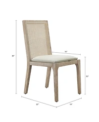 Madison Park Canteberry Farmhouse Solid Wood Cane-inset Dining Chair with Cushioned Seat, Set of 2