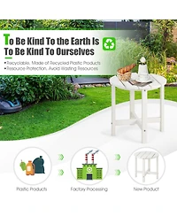 Sugift 18 Inch Round Weather-Resistant Adirondack Side Table-White