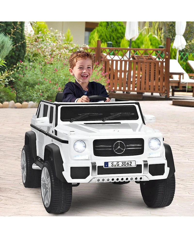 Sugift 12V Licensed Mercedes-Benz Kids Ride On Car-White