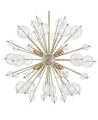 Possini Euro Design Dandelion 30" Modern Pendant Chandelier Ceiling Light Fixture Dining Room Over Table Sputnik 8-Light Satin Gold Finish