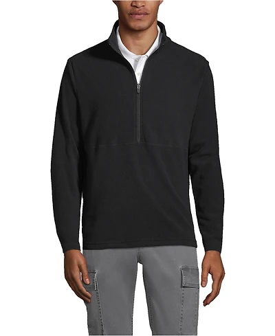 Lands' End Men's Thermacheck 100 Fleece Quarter Zip Pullover Top