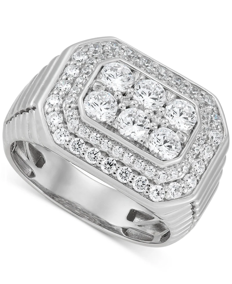 Grown With Love Men's Lab Diamond Halo Octagon Cluster Ring (2 ct. t.w.) 10k White Gold