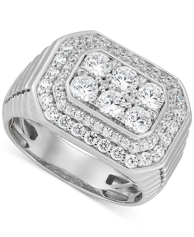 Grown With Love Men's Lab Diamond Halo Octagon Cluster Ring (2 ct. t.w.) 10k White Gold