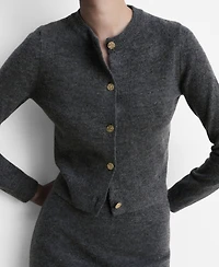 Mango Women's Jewel Button Detail Knitted Cardigan