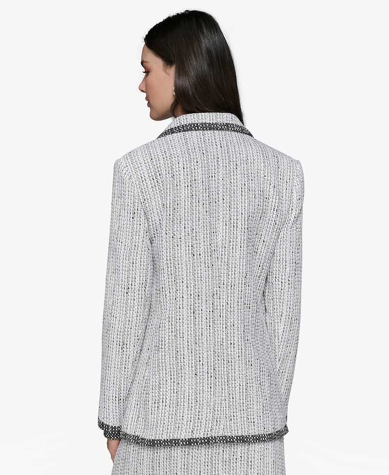 Karl Lagerfeld Paris Women's Two-Tone Tweed Blazer