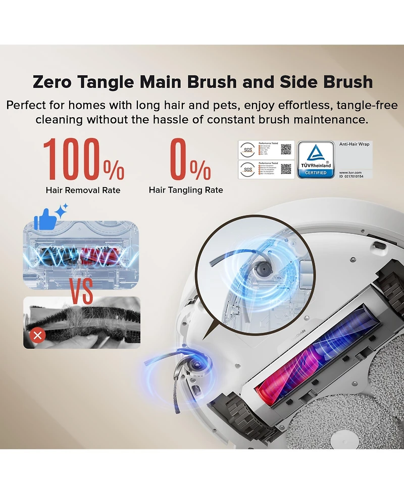 Roborock Qrevo Curv Robot Vacuum and Mop with Intelligent Dirt Detection, 18,500Pa Suction, Zero-Tangling, DuoDivide Main Brush, FlexiArm Arc Side Bru