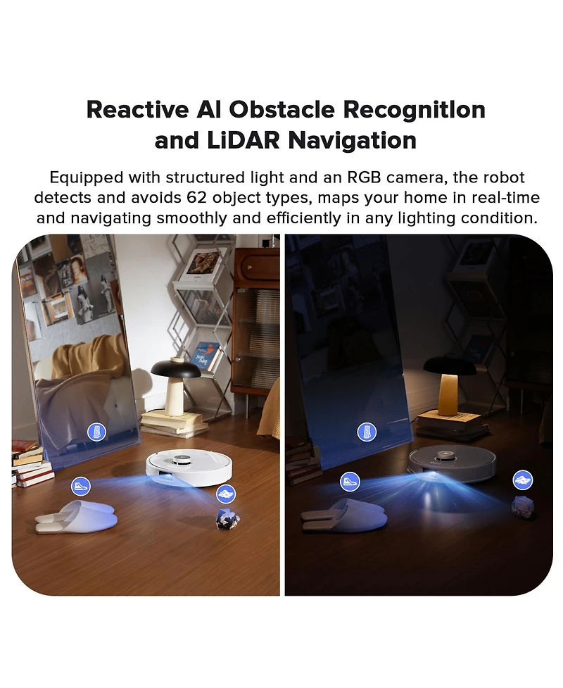 Roborock Qrevo Curv Robot Vacuum and Mop with Intelligent Dirt Detection, 18,500Pa Suction, Zero-Tangling, DuoDivide Main Brush, FlexiArm Arc Side Bru