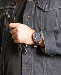 Citizen Eco-Drive Men's Chronograph Promaster Limited Edition Tsuno Racer Black Leather Strap Watch 43mm